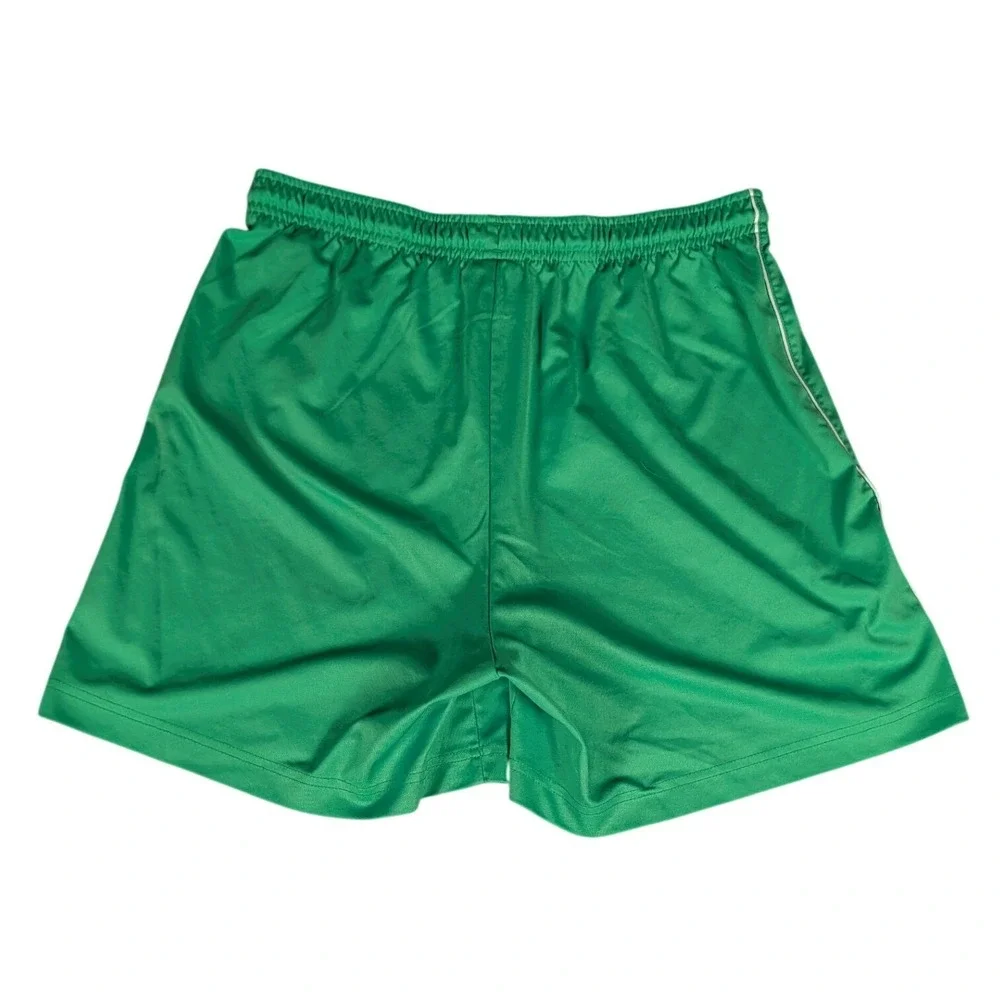 Reebok Mens Athletic Shorts Green White Piping Elastic Waist Drawstring Mesh